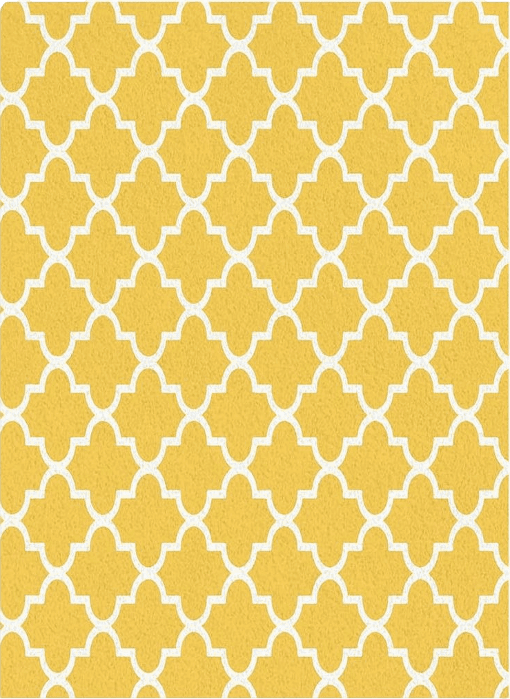 Geometric Yellow Area Rugs for Living Room, Geometric Patterned Moroccan Trellis Latticework Yellow and White Modern Indoor Anti-Fading Doormat Mat Door Mat for Hallway, Kitchen, Bedroom, Area Carpet Decor 2'x3'