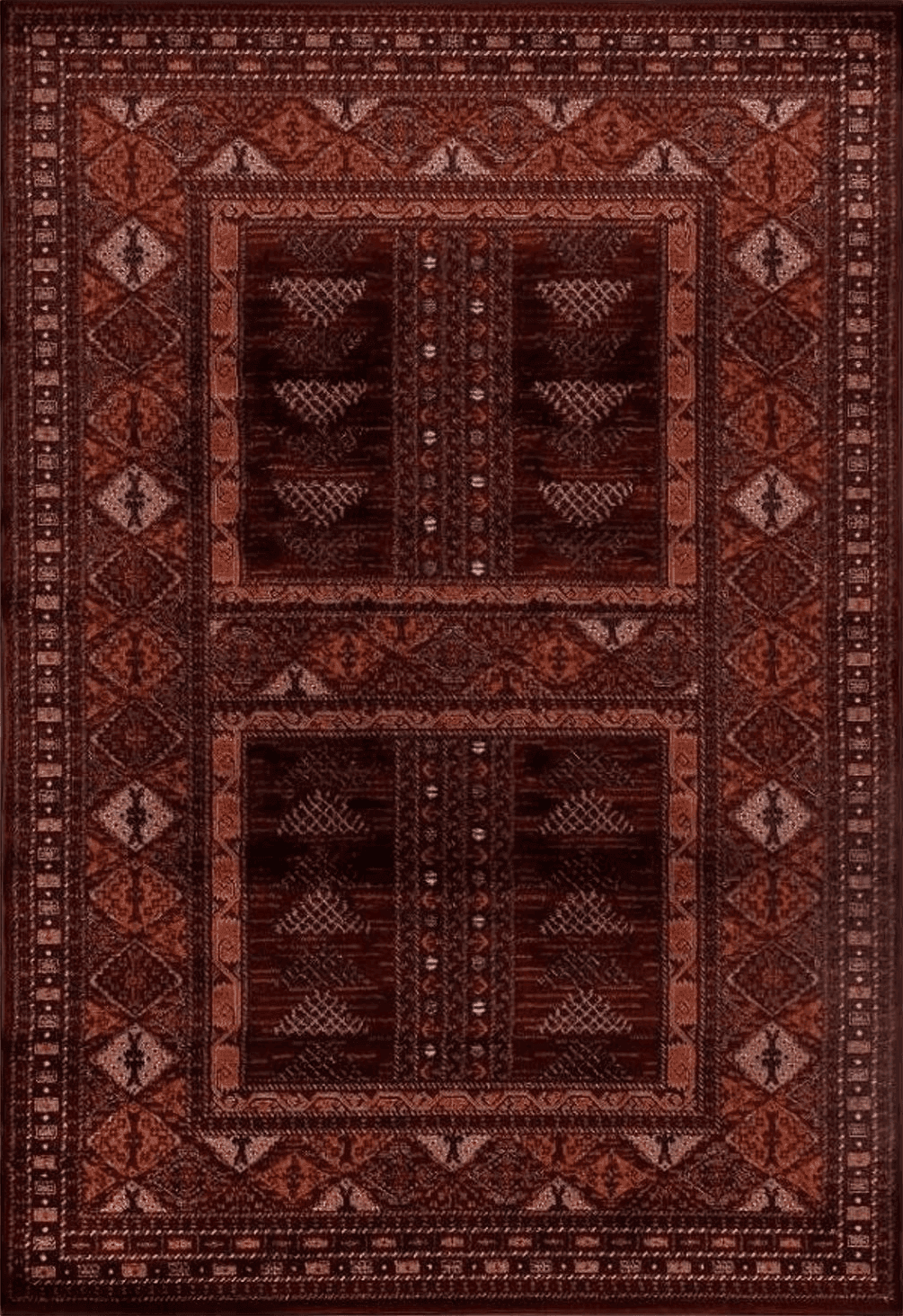 Geometric Red LUXE WEAVERS Bohemian Tribal 2093 Red 5x7 Area Rug, Geometric Non-Shedding Living Room Carpet