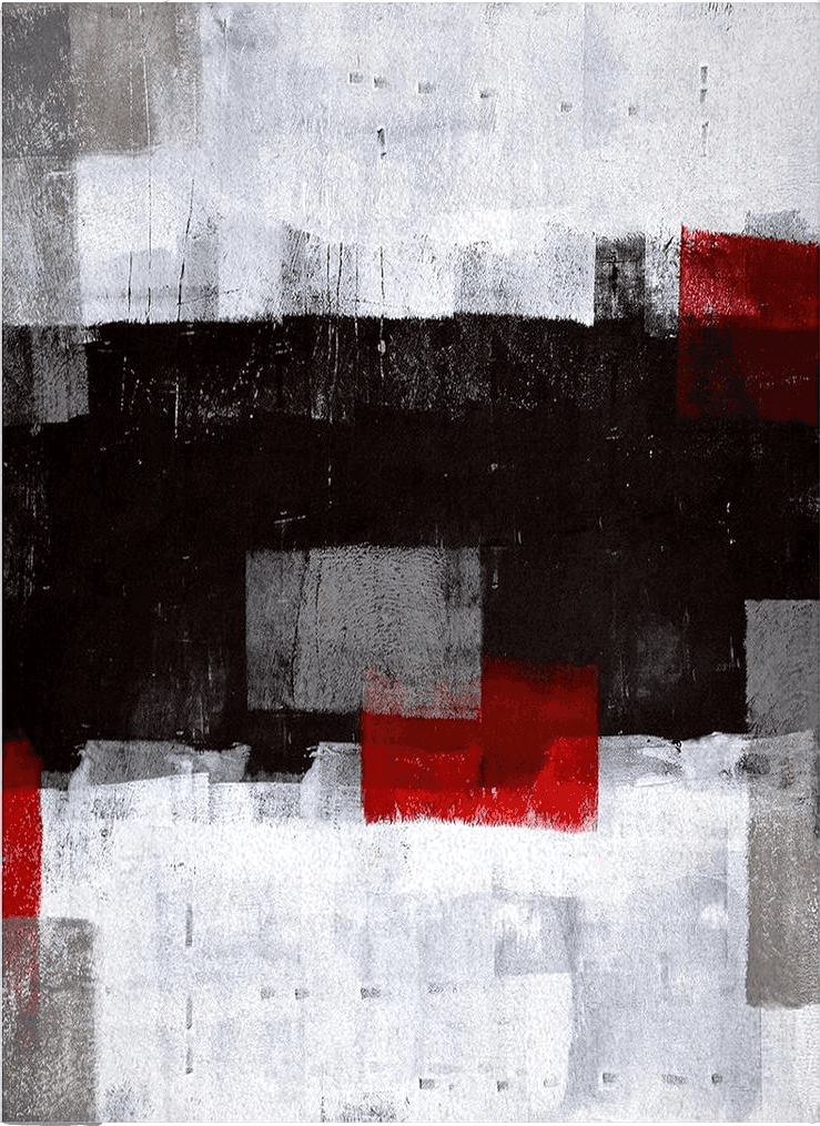 CALLNA Black Gray Red Geometric Graffiti Art Area Rug, Abstract Vintage Hand Drawn Oil Painting Art Indoor Non-Slip Kids Rugs, for Room Sofa Living Room Mat Bedroom Home Decor Floor Mats-4' x 6'