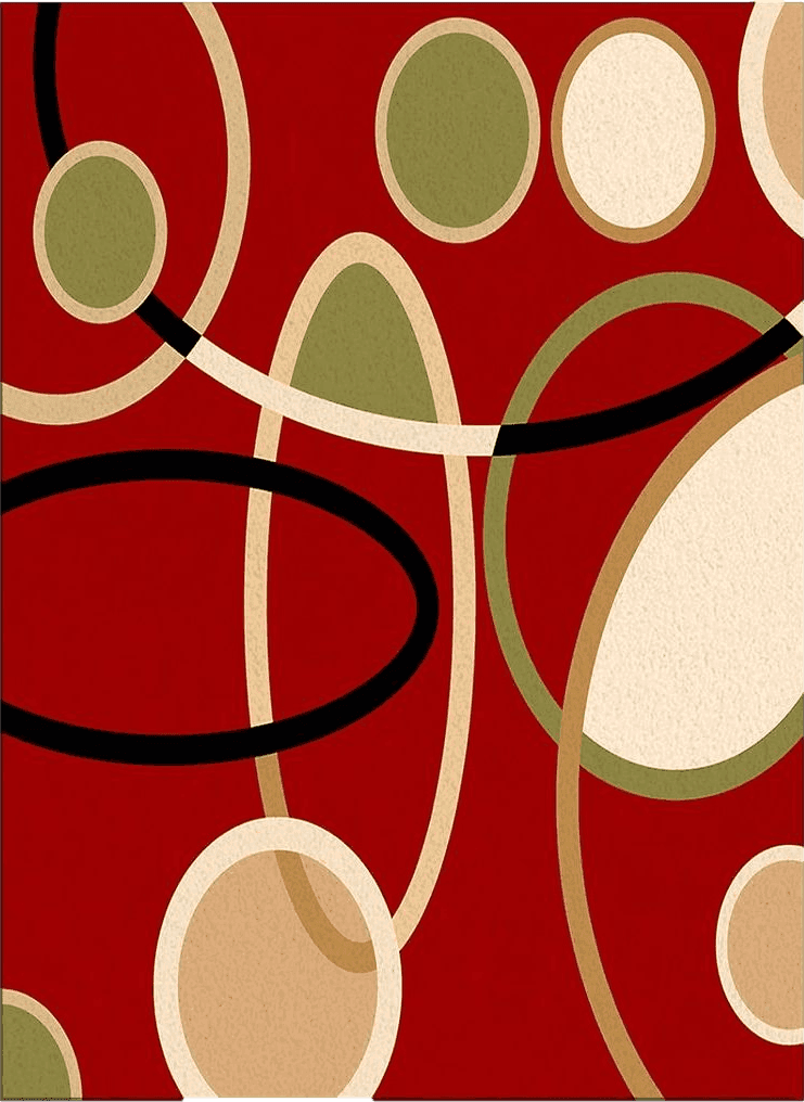 Geometric Red Red Beige Geometric Indoor Outdoor Area Rug, Large Area Rugs for Living Room Bedroom, Modern Round Geometry Abstract Art Non Slip Bathroom Rugs Washable Throw Carpet Floor Mats Runner 3'x5'