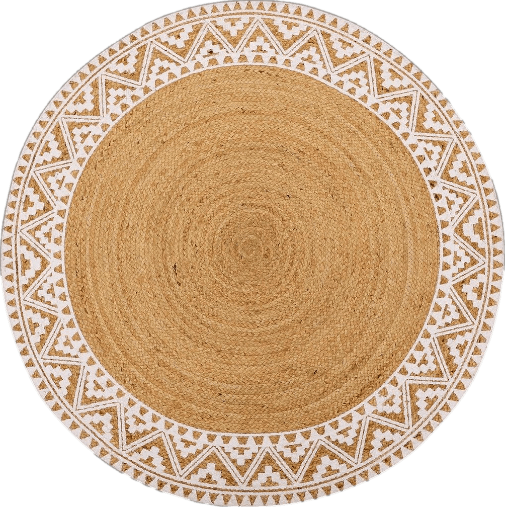 HomeInGoods Jute Braided Rug, 3' Round Natural, Hand Woven Area Rugs for Kitchen Living Room Entryway, 3 Feet Round