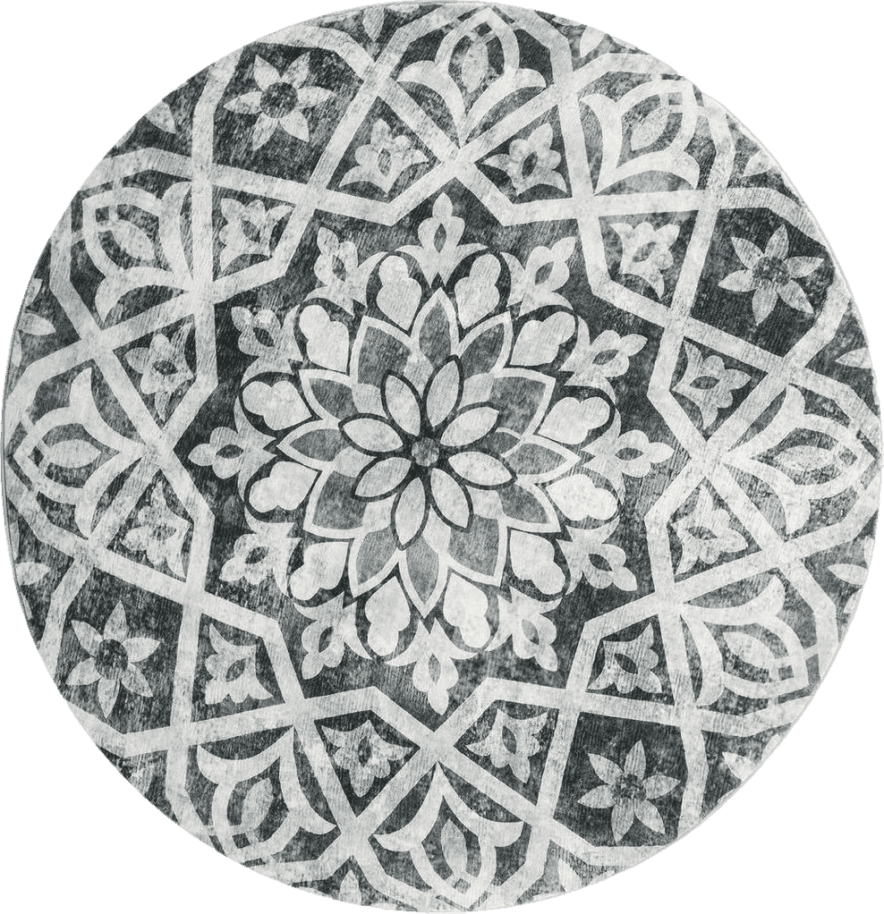 Asrug Round Area Rug Washable, Bohemian Mandala Circle Rug Non Skid Chic Soft Rug Floor Area Mat Carpet for Bedroom Living Room Entryway Nursery Sofa Floor Decor, 4ft Kaleidoscope