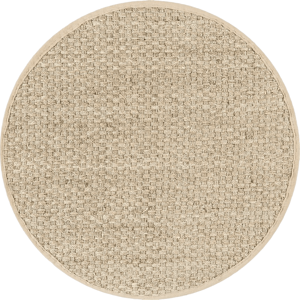 SAFAVIEH Natural Fiber Collection Area Rug - 3' Round, Natural & Beige, Border Basketweave Seagrass Design, Easy Care, Ideal for High Traffic Areas in Living Room, Bedroom (NF114A)