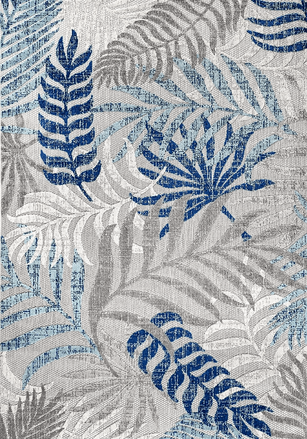 Outdoor Blue JONATHAN Y AMC100A-9 Tropics Palm Leaves Indoor Outdoor Area-Rug Bohemian Floral Easy-Cleaning High Traffic Bedroom Kitchen Backyard Patio Porch Non Shedding, 9 X 12, Gray/Blue