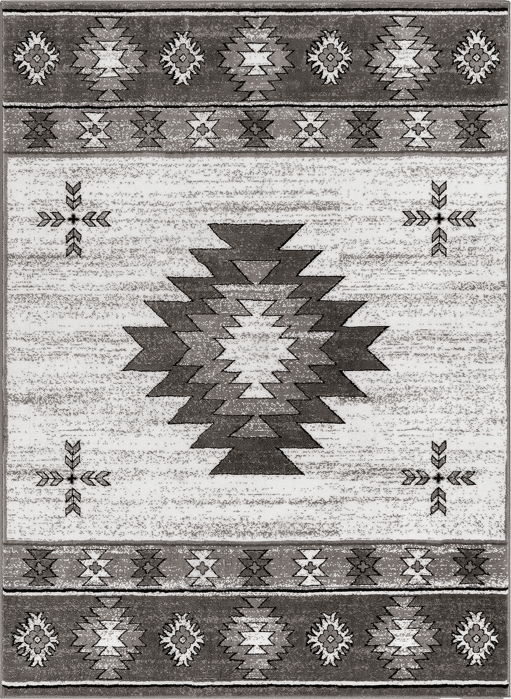 Well Woven Southwestern Rodrigo 9'3" x 12'6" Grey Area Rug