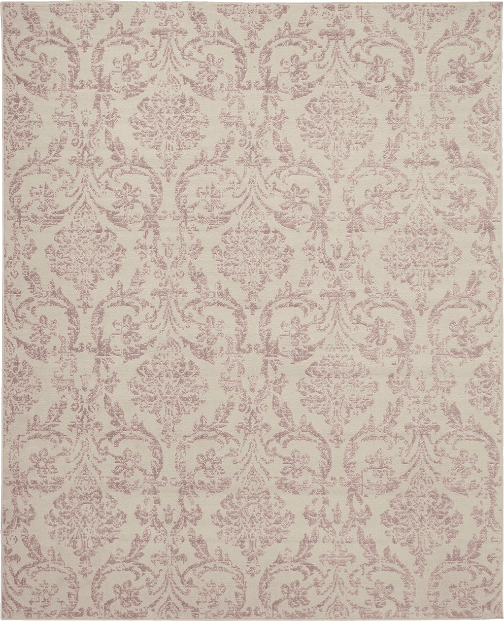 Area Pink 8x10 Nourison Jubilant Damask Ivory/Pink 7'10" x 9'10" Area -Rug, Easy -Cleaning, Non Shedding, Bed Room, Living Room, Dining Room, Kitchen (8x10)