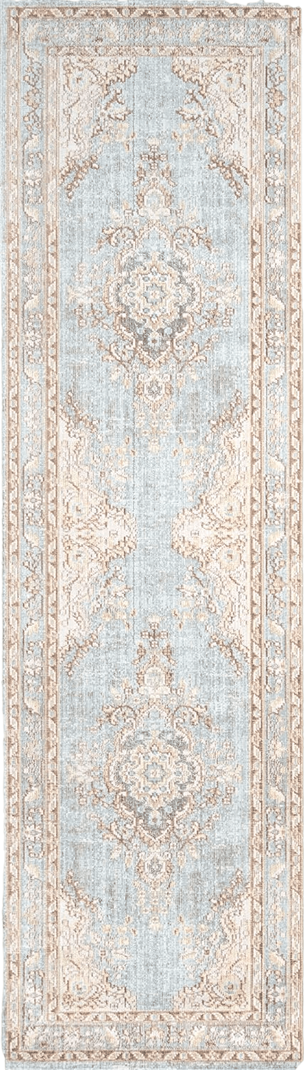 Turkish Momeni Rugs Isabella Traditional Medallion Flat Weave Area Rug, 5'3" X 7'3", Blue