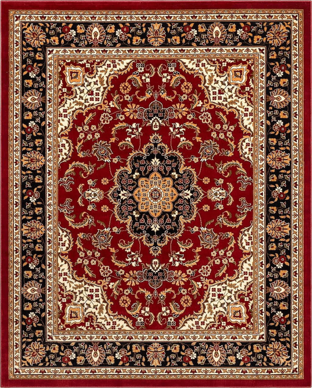 Well Woven Barclay Medallion Kashan Red Traditional Area Rug (5'3" x 7'3")