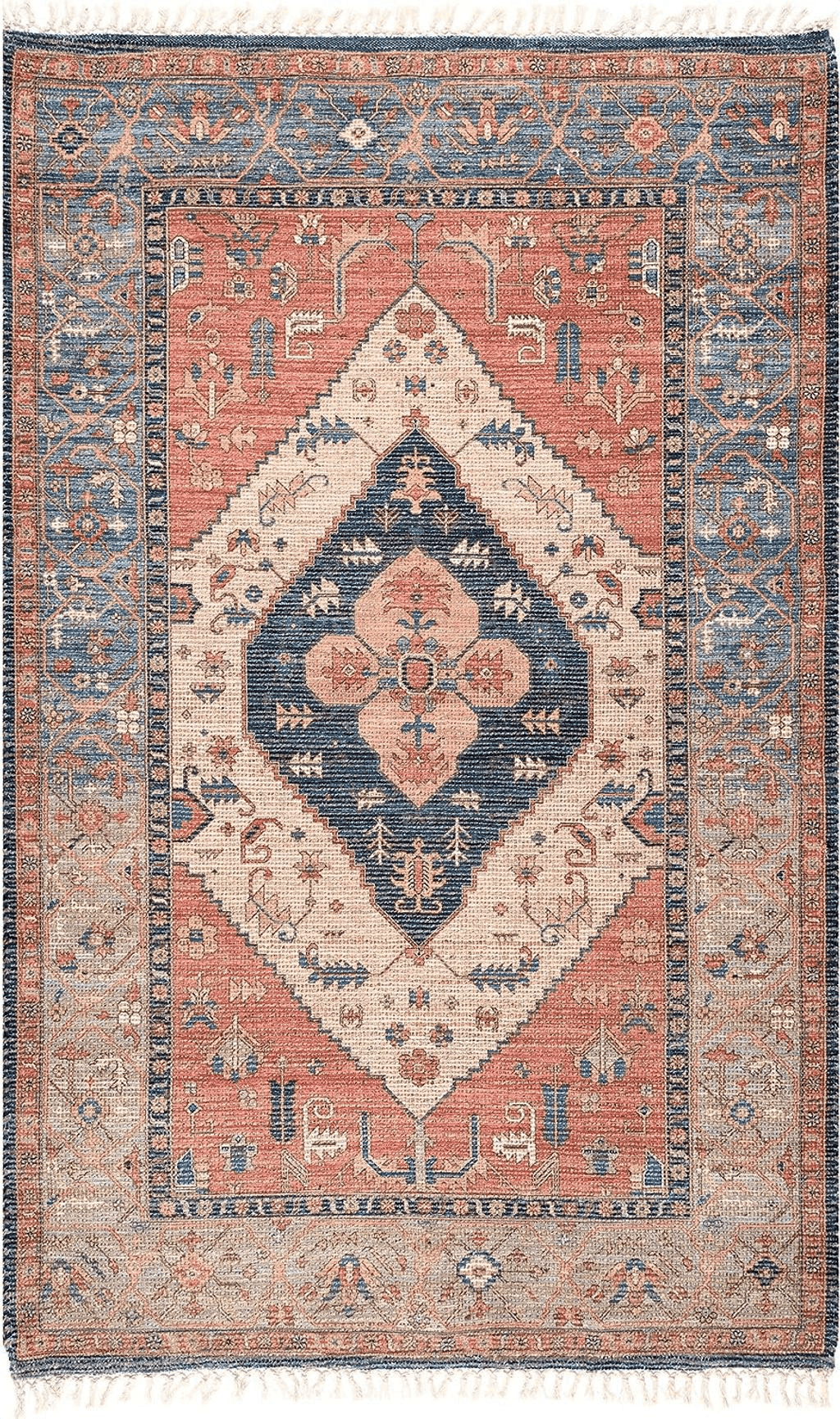 Turkish nuLOOM Diandra Persian Medallion Tasseled Area Rug, 4x6, Multi