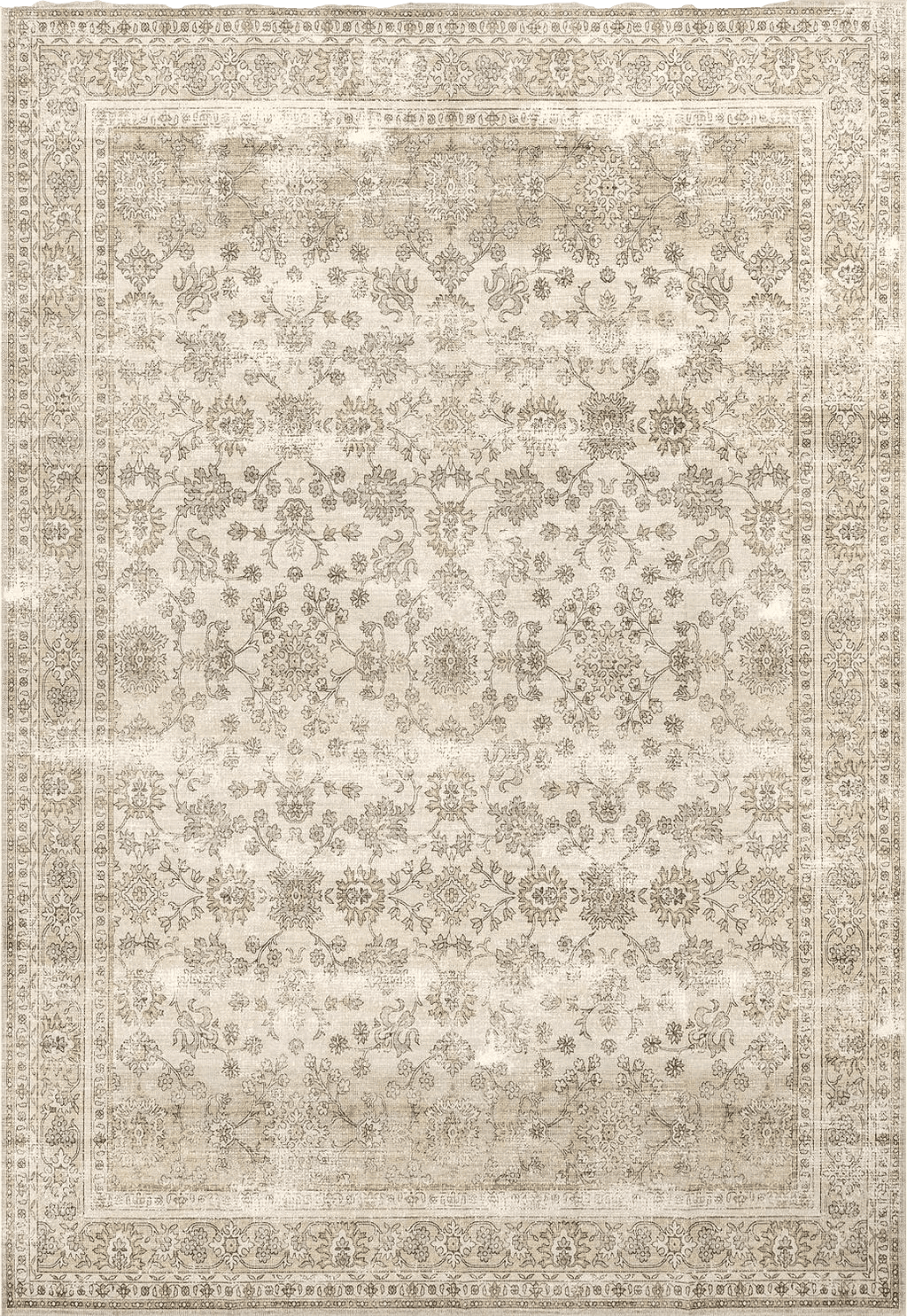 nuLOOM Deadra Vintage Floral Machine Washable Area Rug, 5' x 8', Beige