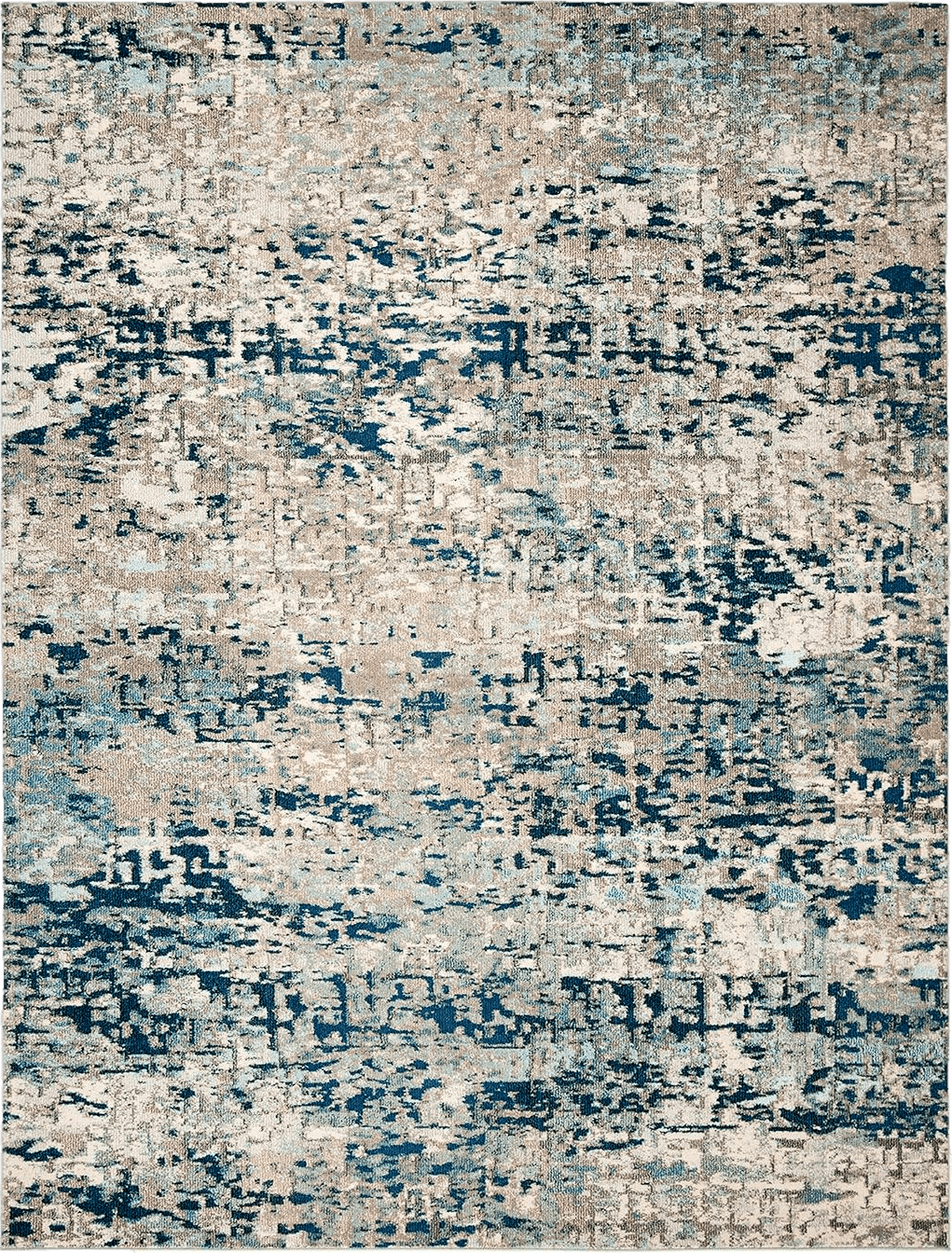 SAFAVIEH Madison Collection Area Rug - 8' x 10', Grey & Blue, Modern Abstract Design, Non-Shedding & Easy Care, Ideal for High Traffic Areas in Living Room, Bedroom (MAD460K)