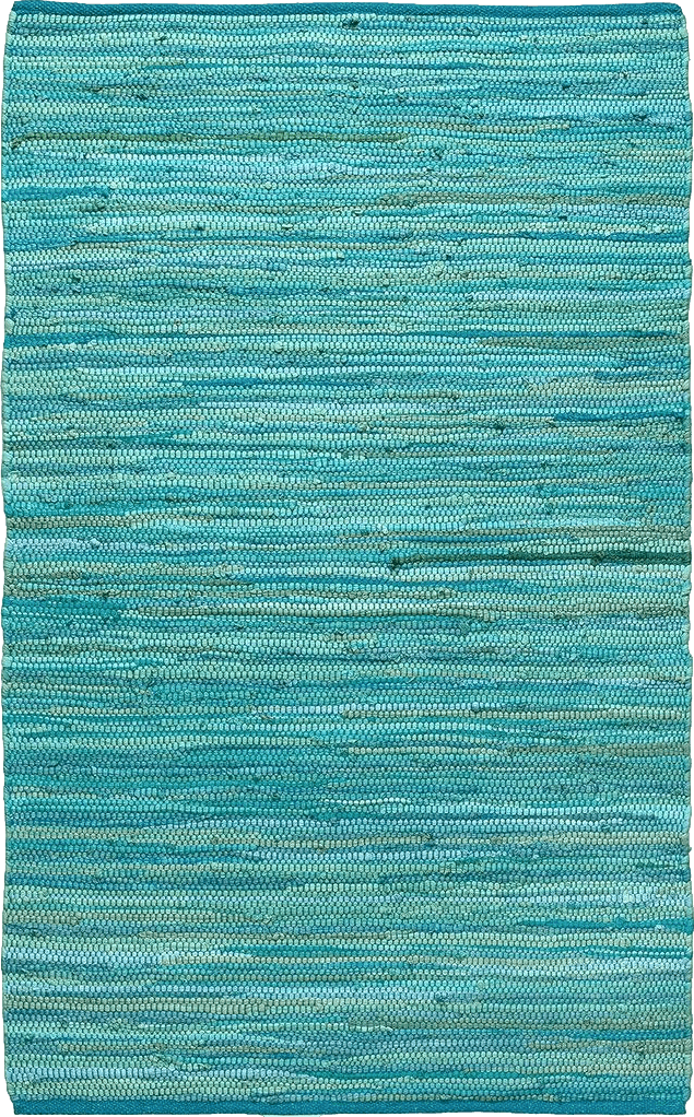 100% Cotton Rag Rug 3x5 Feet (36"x60") Multicolor Chindi Rug - Hand Woven & Reversible for Living Room Kitchen Entryway Rug - Teal