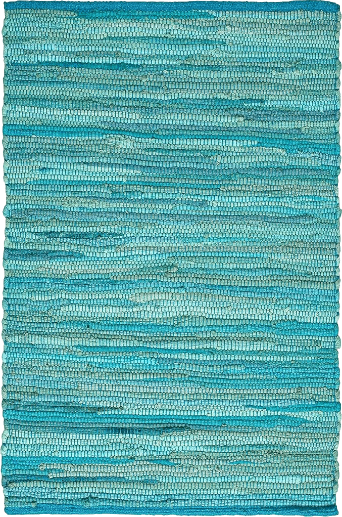 100% Cotton Rag Rug 24x36 - Multicolor Chindi Rug - Hand Woven & Reversible for Living Room Kitchen Entryway Rug - Teal