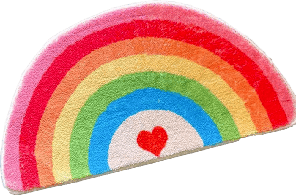 Rainbow FWEHIO Cute Rainbow Bathroom Rugs Non-Slip Washable Absorbent Plush Microfiber Floor Doormats Bath Mat Super Soft for Entrance Decoration Indoor Water Absorption (40 * 80cm, Rainbow Sugar)