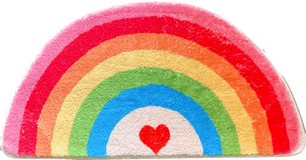 Rainbow FWEHIO Cute Rainbow Bathroom Rugs Non-Slip Washable Absorbent Plush Microfiber Floor Doormats Bath Mat Super Soft for Entrance Decoration Indoor Water Absorption (40 * 80cm, Rainbow Sugar)
