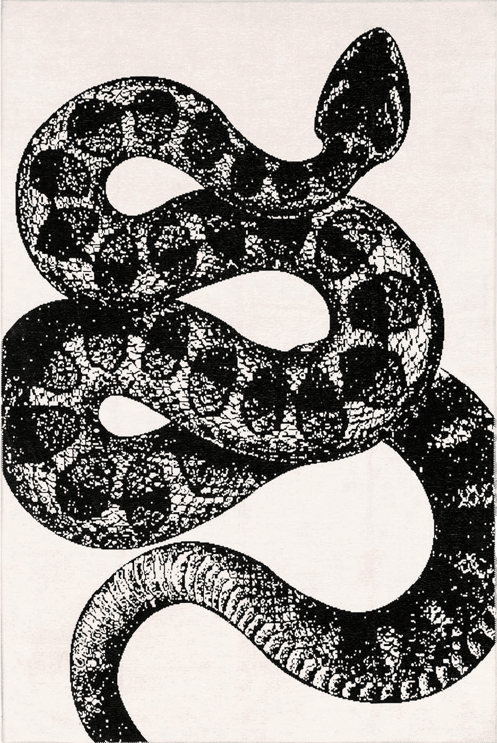 nuLOOM Modern Slithering Serpent Machine Washable Area Rug, 4x6, Black