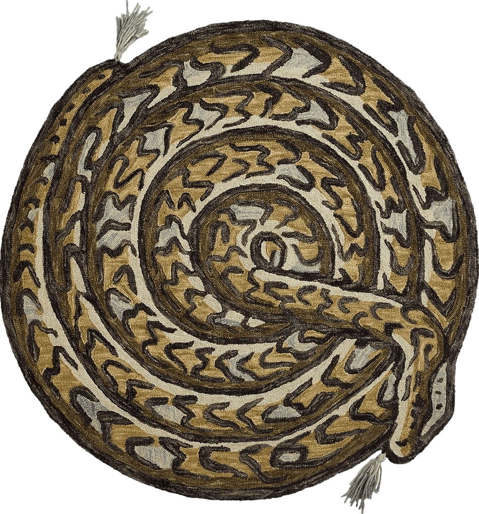 Snake rugs Justina Blakeney x Loloi Selby Collection SEL-01 Earth / Sky 3'-0" x 3'-0" Round Accent Rug