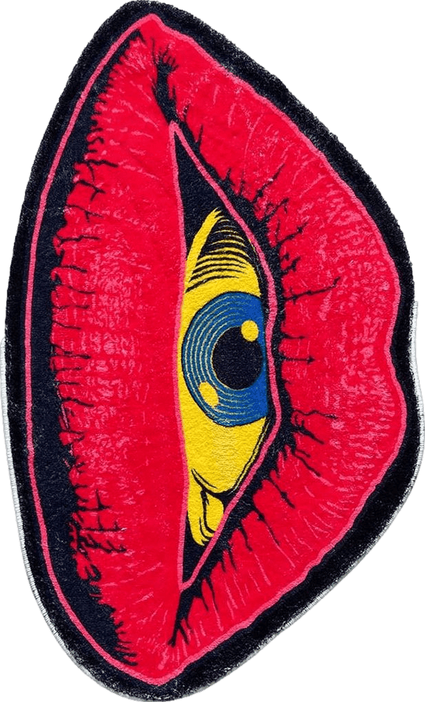 Kaws VBFGRT Interesting Red Lip Devil Eye Shape Plush Rugs Lovely Bedroom Comfortable Home Decoration Door Mat Cartoon Bathroom Absorbent Bath Mat Indoor Carpet Kitchen Non-Slip Mats, 31.5x19.5