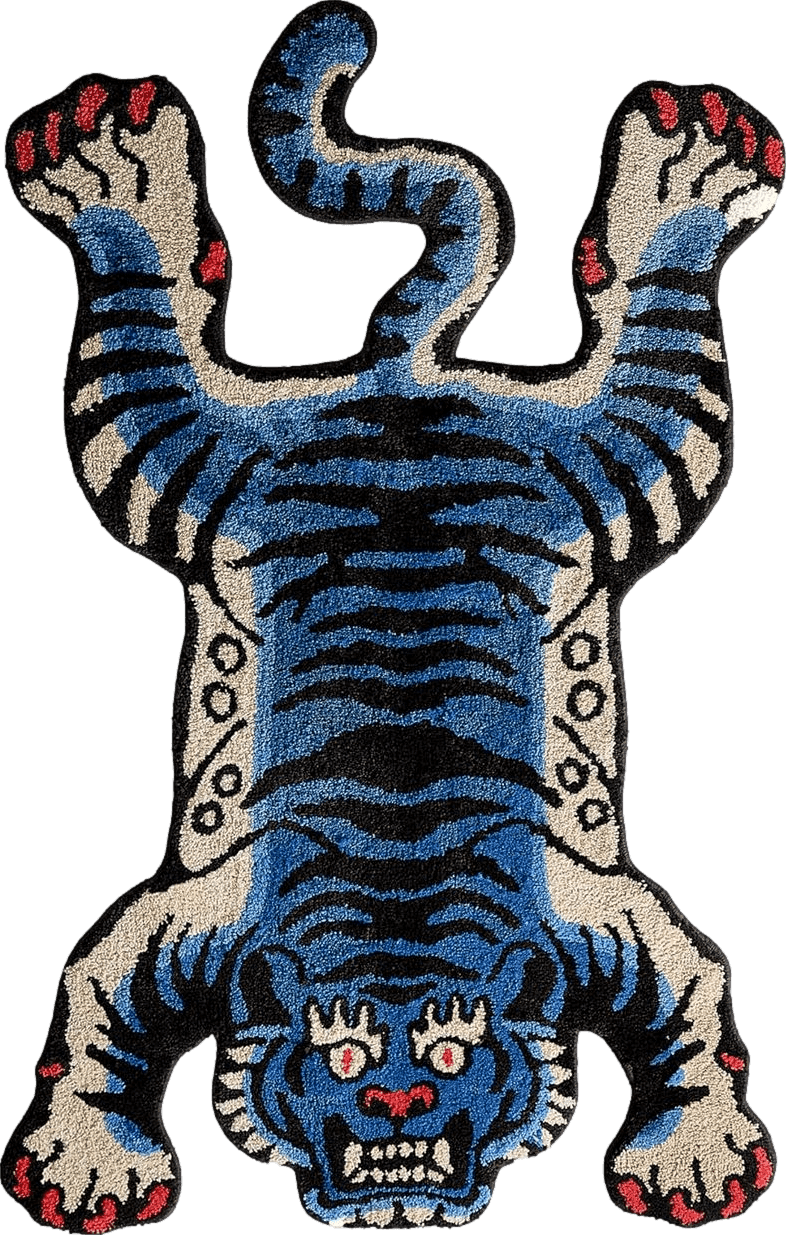 Snake rugs 5x3.3ft Tibetan Tiger Area Rug Tufted High Pile XLarge Indoor Machine Washable Carpet with Nonslip TPR Backing - Bedroom, Bathroom, Living & Dining Room Home Décor