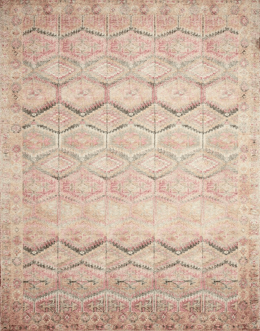 Snake rugs Loloi II Layla Collection LAY-17 Pink/Lagoon, Traditional 5'-0" x 7'-6" Area Rug