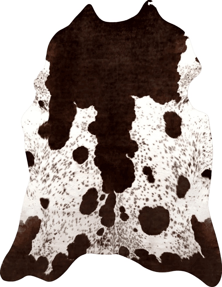 Quenlife Cowhide Rug for Living Room, Soft Cow Print Rug Cute Cow Rug for Bedroom, Cow Hide Rug Faux Animal Rug for Western Home Theme Room Decor, White and Browm, 5.2 x 6.2 ft