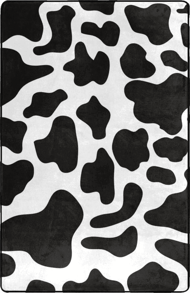 Cowhide 3x5 YEAHSPACE Cow Print Area Rug 3x5 Rugs for Bedroom Decorate Living Room Entrance Playroom-Black and White Cow Print 60x39 inch