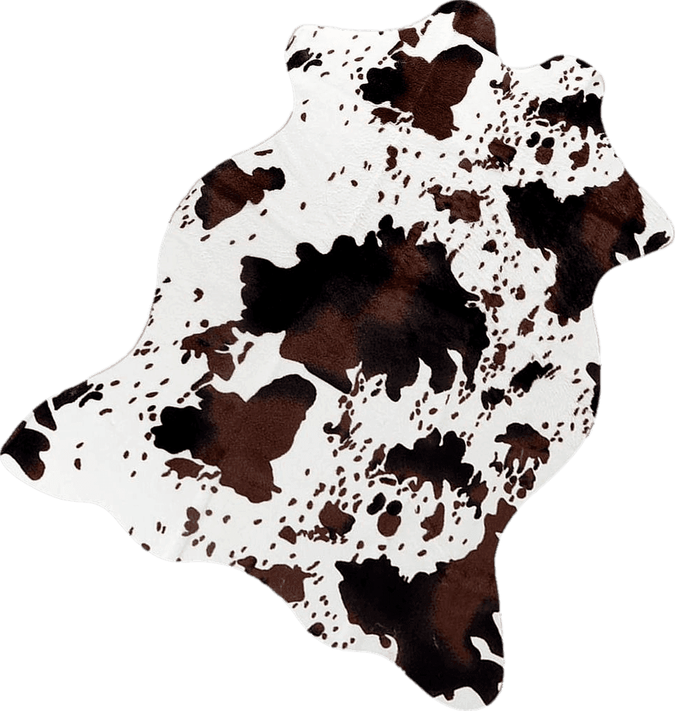 Cowhide 2x3 Cow Print Rug Faux Cowhide Rug Cute Area Rug Fun Western Room Decor for Bedroom Living Room Non-Slip (43 inches x 29 inches) (MC001 - CW01)