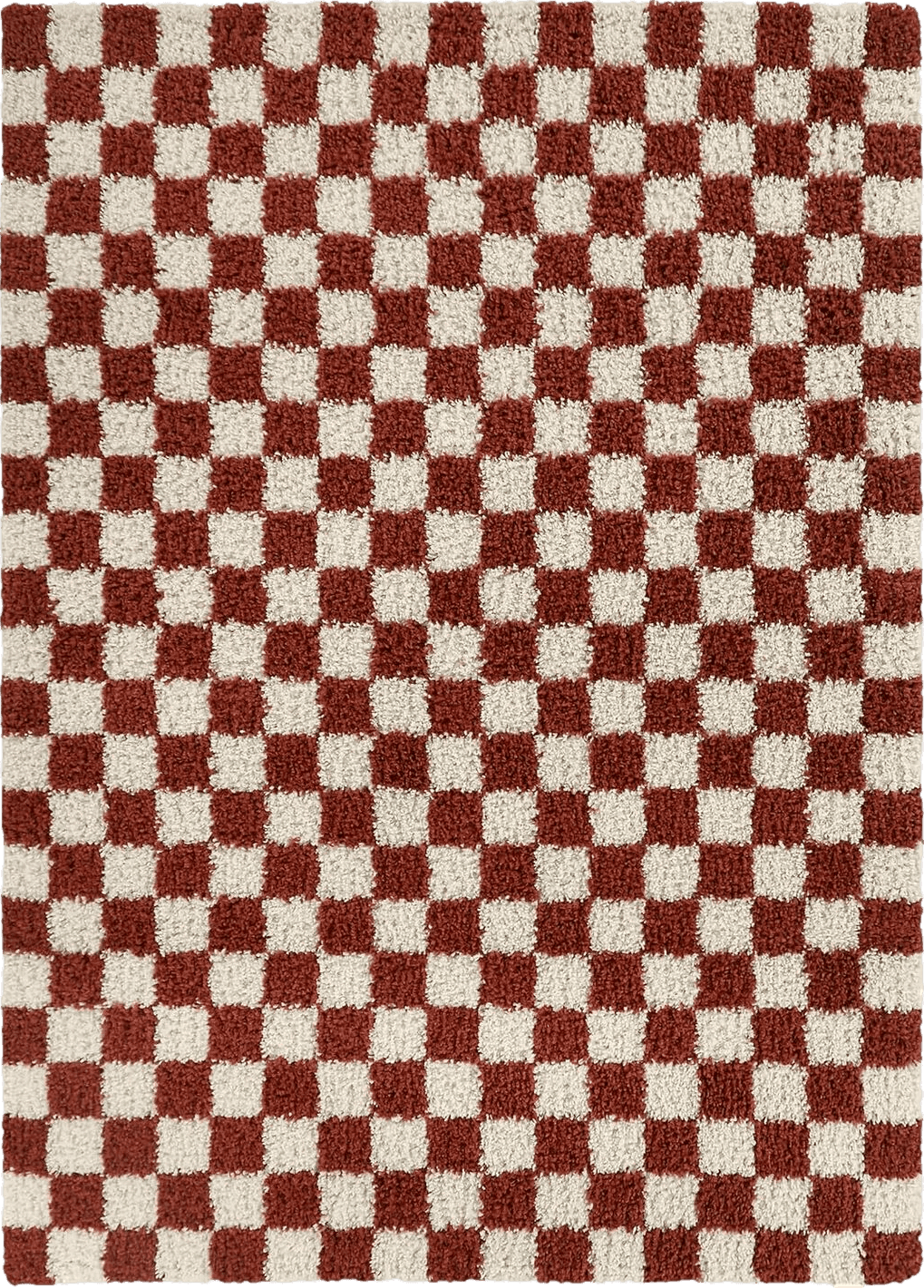 Balta Rugs Oslo Checkered Shag Rug, Red, 5' 3" x 7'