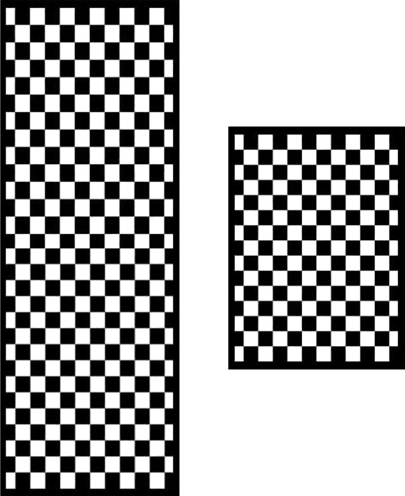 Checkered Black White EUCH 2 Piece Carpet Rubber Backing Non-Slip Kitchen Mat Doormat Area Rugs (17"x23"+17"x47", Black Mosaic)