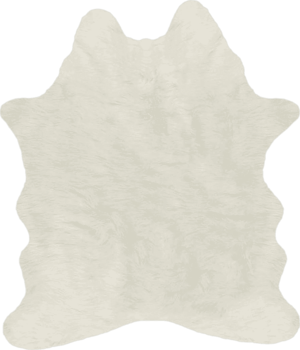 Cowhide 4x6 Luxe Faux Cowhide Rug for Rustic and Western Decor | Low Pile Faux Fur Rug with Off White Cow Print | Cruelty-Free Fade Resistant Living Room Rugs | 4-1/4 x 5 ft