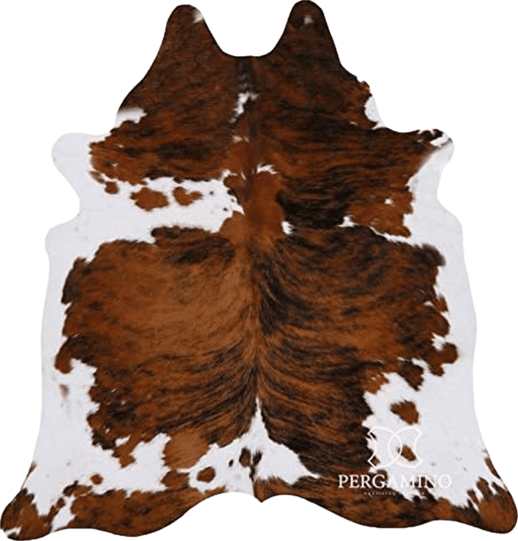 Cowhide 6x9 ecowhides 100% Genuine Brazilian Cowhide Rug - Tricolor, Brown, Black & White - Luxury Cowskin Leather Area Rug Decor, (X-Large) 7 x 6 ft