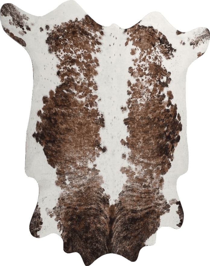 NEOCOZY Exquisite Cowhide Rug, 4.6 x 5.2 ft Faux Cowhide Rug for Living Room Bedroom, Cow Print Rug for Wall,Cow Rugs for Camping picnics, Non-Slip, Cute cowhine Animal Print Floor Rug, Brown Camel