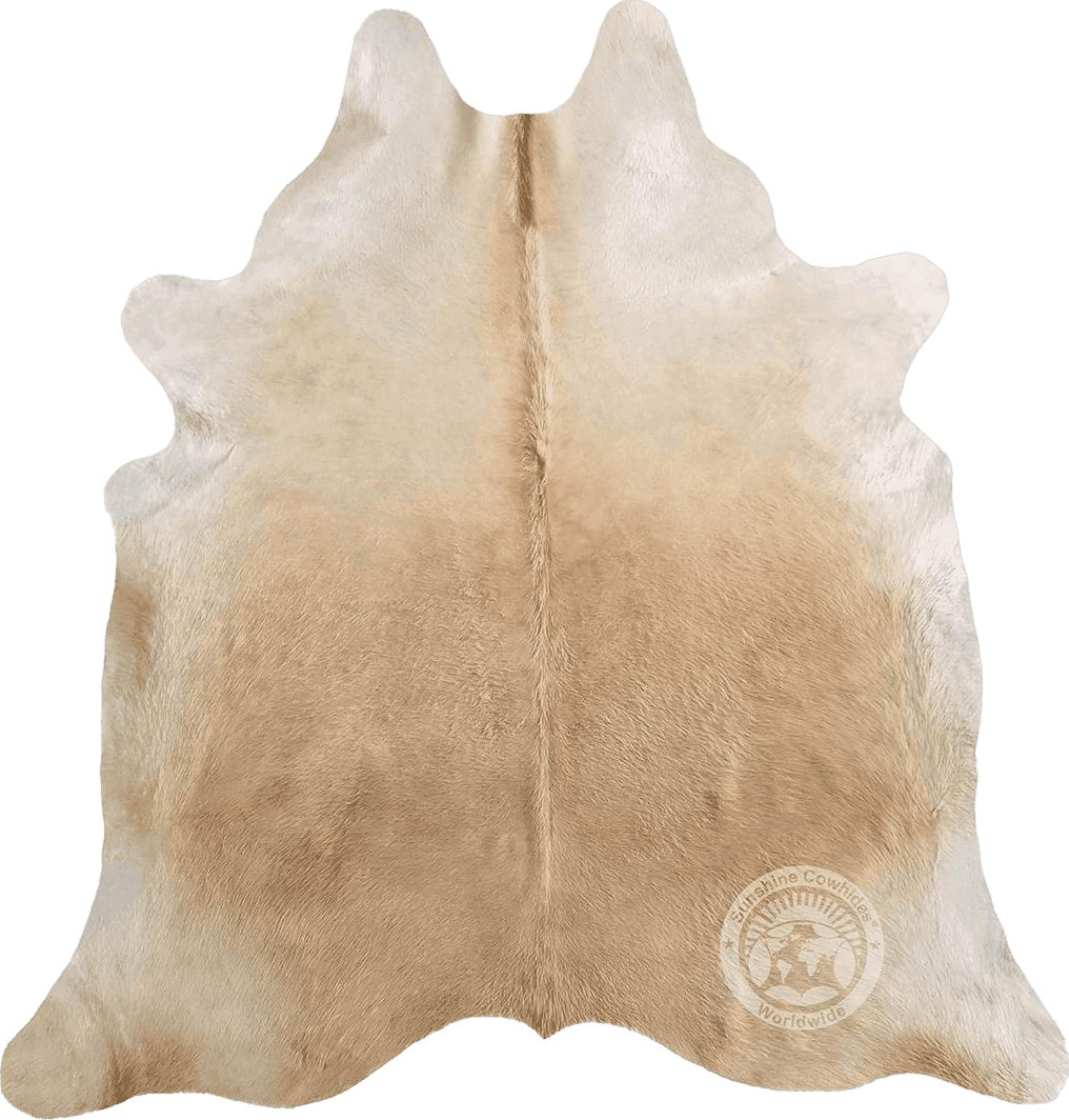 Sunshine Cowhides Genuine Palomino Beige Cowhide Rug - Luxurious Cow Rug for Bedroom, Living Room, and Home Decor Enthusiasts - Masterpiece of Style and Functionality - XL 6x7-8ft (180x240cm)