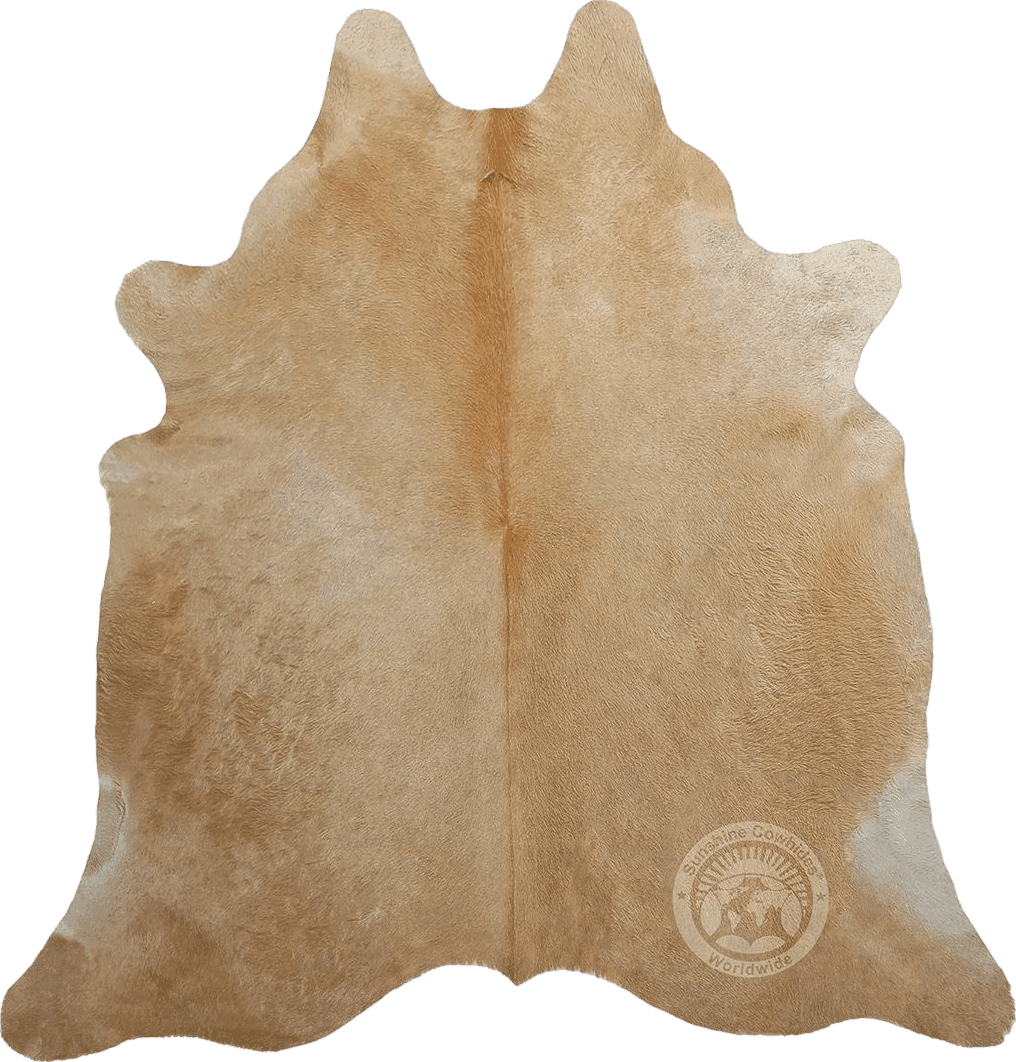 Sunshine Cowhides Genuine Palomino Beige Cowhide Rug - Luxurious Cow Rug for Bedroom, Living Room, and Home Decor Enthusiasts - Masterpiece of Style and Functionality - XL 6x7-8ft (180x240cm)