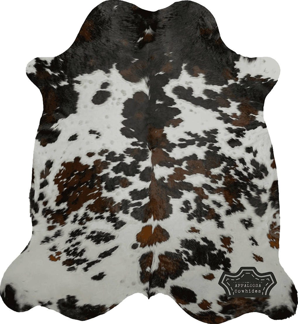 Appaloosa Cowhides Natural Cowhide Rug - Tricolor Cowhide Area Rug for Bedroom & Living Room - Luxury Cowhides Modern Accent Rug - Genuine Leather with Real Animal Fur, Original, 6 x 7 Feet