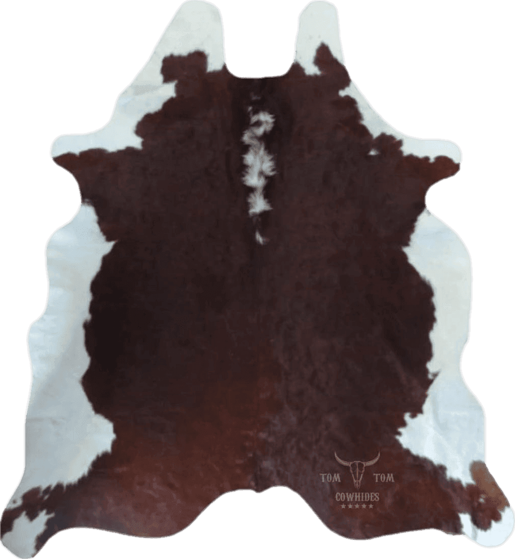 Tomtom Cowhides Hereford Cowhide Rug 100% Natural Leather Rugs 7ft x 6.5ft