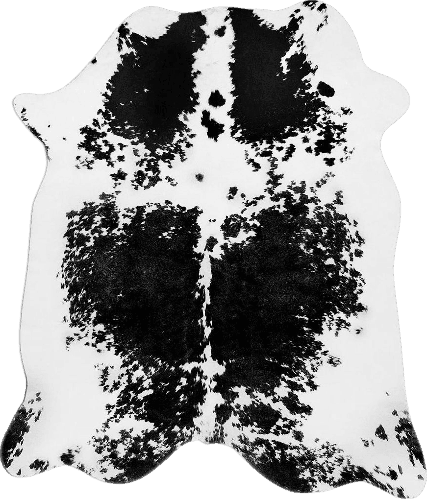 Cowhide Black White Beraliy Premium Cowhide Rug, 4.6 x 5.2 ft Thick Faux Cow Print Rug Black and White Animal Print Rug for Living Room Living Room Kids Room Nursery Wall Cow Hide Rug Carpet