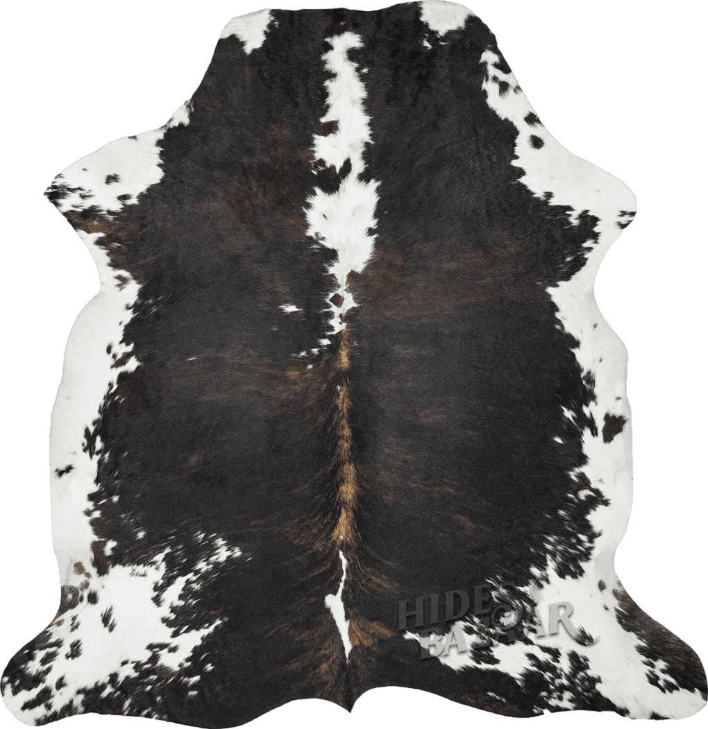 Cowhide 6x9 HIDES BAZAAR Dark Brindle Cowhide Rug, Premium Quality Genuine Leather Cow Hide, Dark Brown, Black and White Area Rug (6x7 ft)