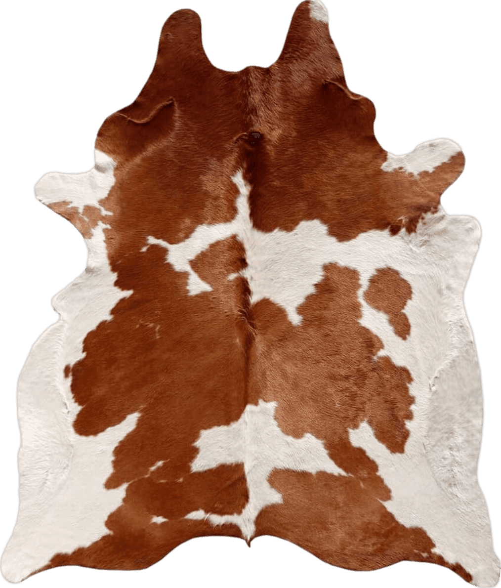 Cowhide 4x6 Brown and White Cowhide Rug Natural Cow Skin Cow Hide Leather Area Rug Hair On, Small 5 ft X 4 ft Premium Brown White Shed Free Natural Hide