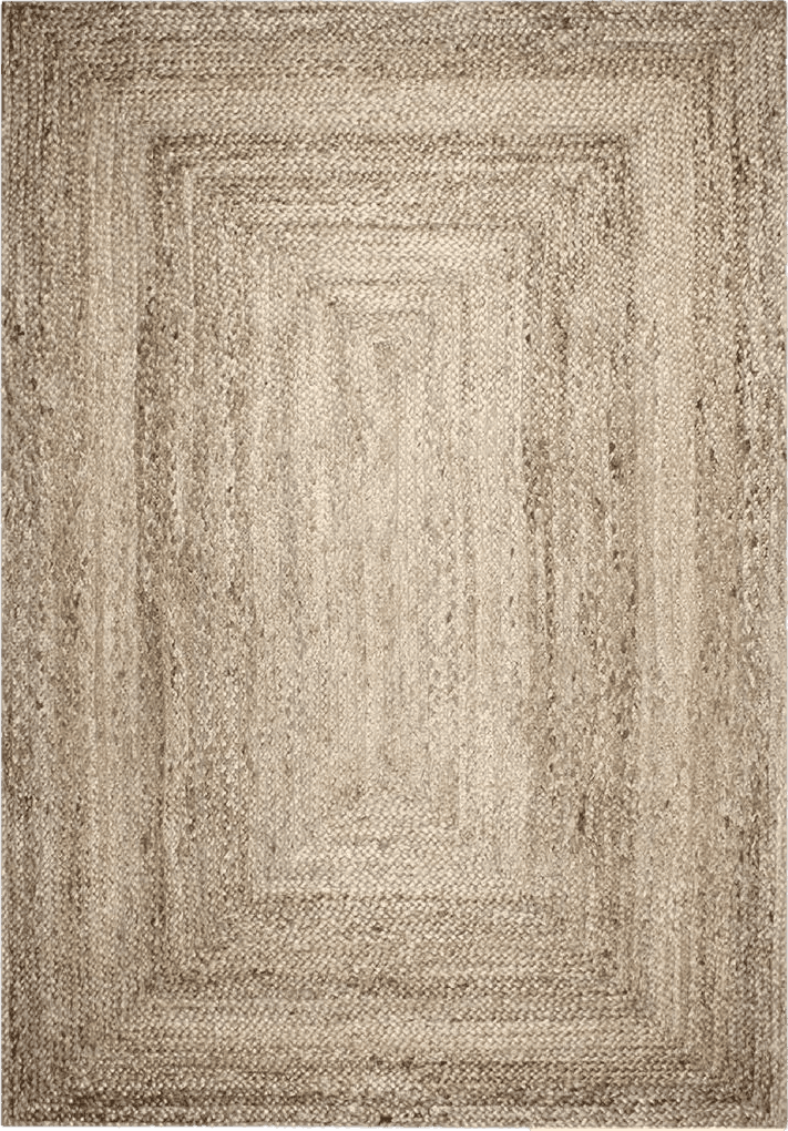 Large Jute Rug Natural Fibers Boho Reversible Carpet (Rectangle, 5x8 Feet)