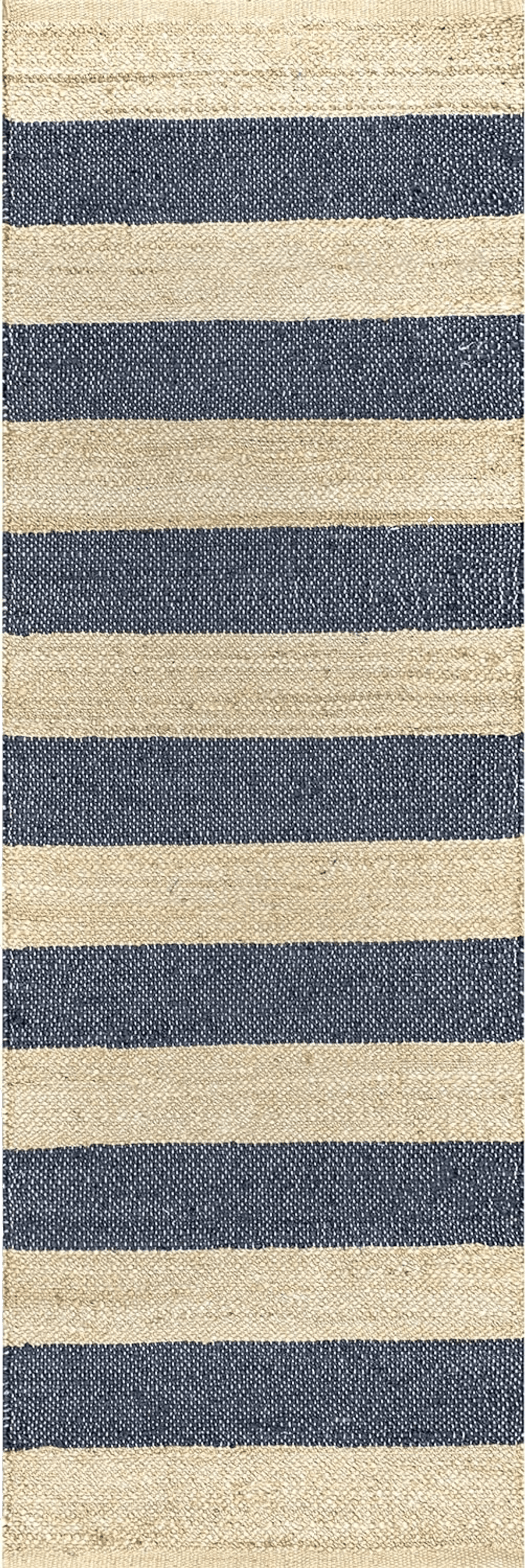 nuLOOM Alisia flatweave Striped Jute Runner Rug, 2' 6" x 6', Denim