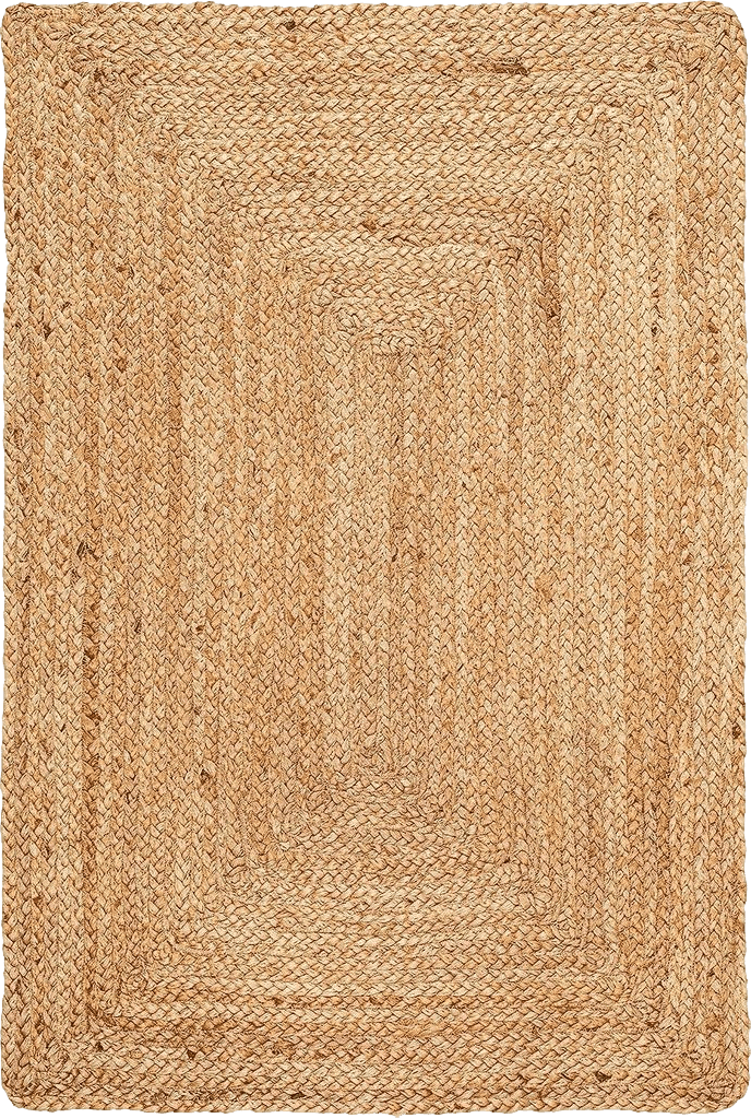 Sisal KEMA 2x3 Feet Handwoven Jute Braided Area Rug, Natural Yarn - Rustic Vintage Braided Reversible Rectangular Rug- Eco Friendly Rugs for Bedroom, Kitchen, Living Room, Farmhouse