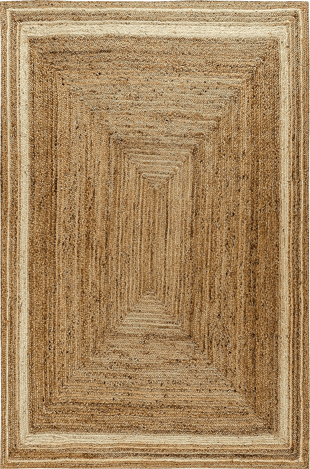 Flash Furniture Prima Natural Fiber Jute Area Rug 8' x 10' - Braided Indoor Jute Rug - Natural Area Rugs