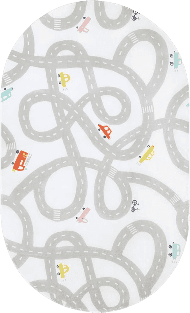 Road Traffic Kids Rug Children Playing with Cars Playmat 4x6 ft,Washable Play Carpet for Kids Playroom,Non-Slip Have Fun Safe Baby Nursery Rug for Toddler Boy? Bedroom Game Room Grey