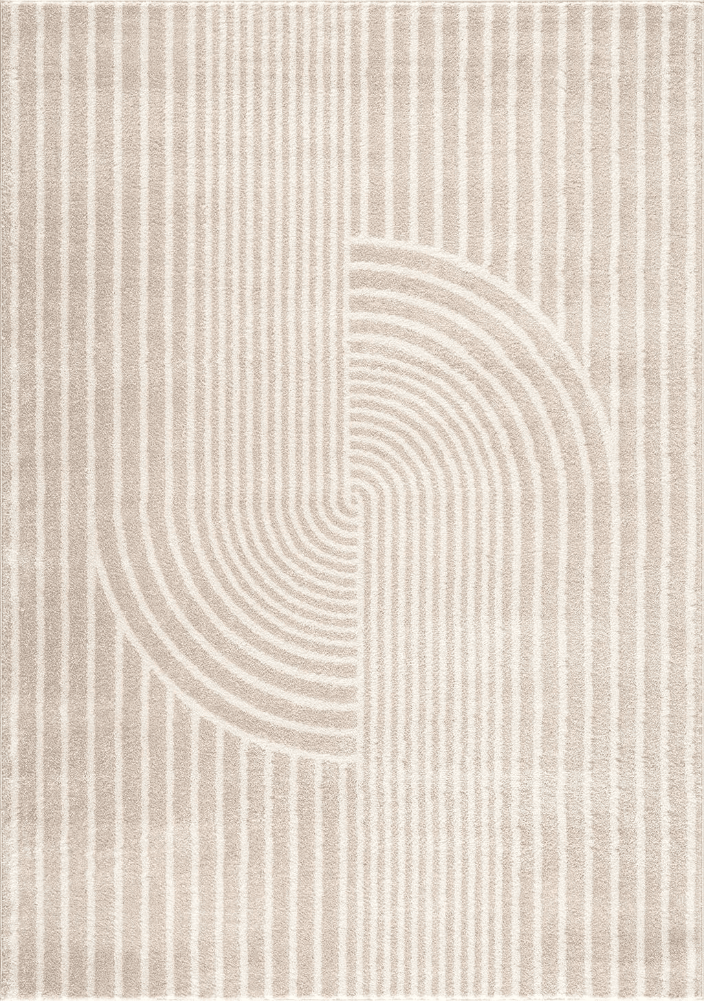 Abani Rugs Beige Arch Pattern Knot Modern Print Premium Area Rug - Contemporary No-Shed Neutral 6’ x 9’ Bedroom Rug