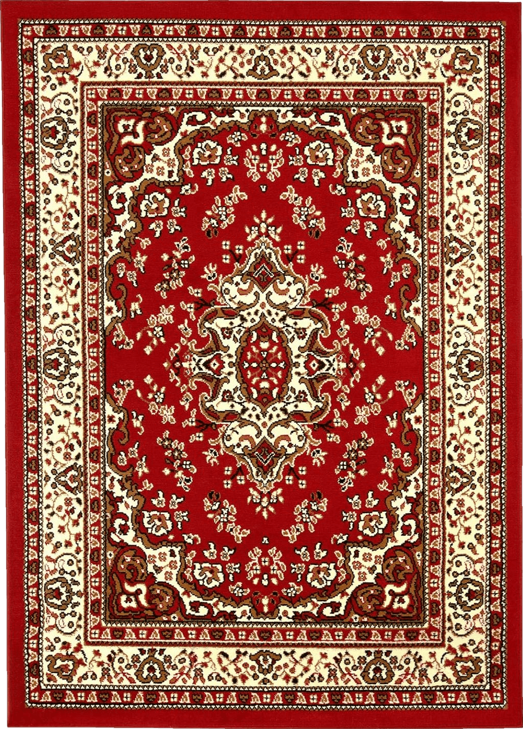 Antep Rugs Kashan King Collection HIMALAYAS Oriental Area Rug Maroon and Beige - Maroon and Beige - 8' x 10'