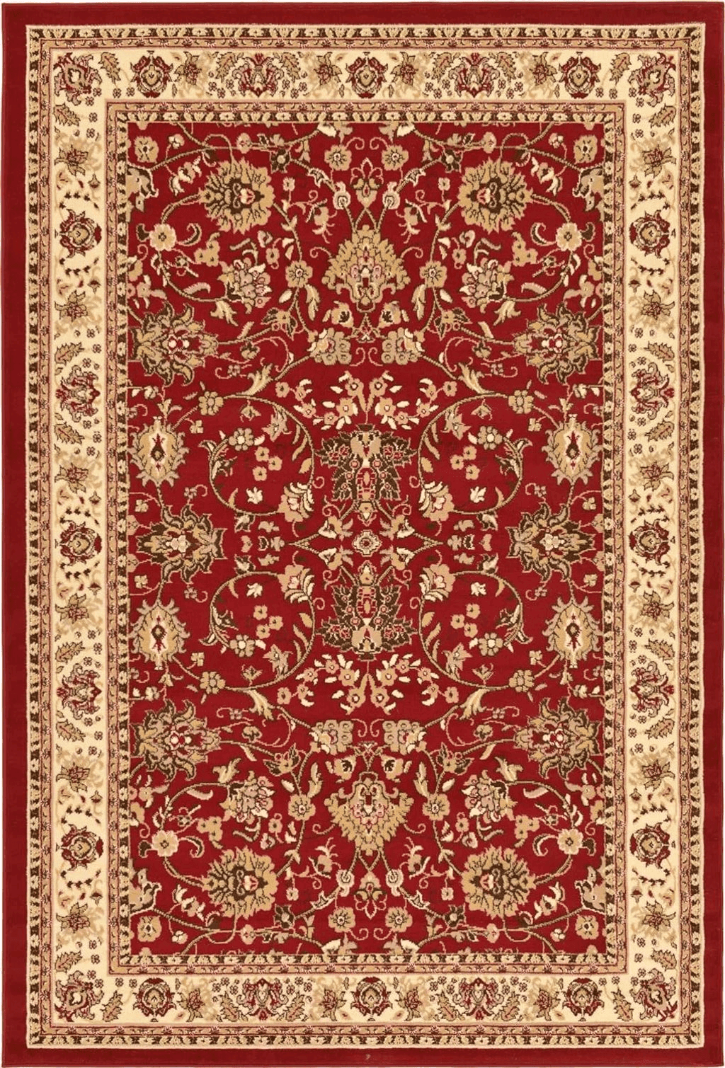 Unique Loom Sialk Hill Collection Area Rug - Washington (6' 1" x 9' Rectangle, Burgundy/ Cream)