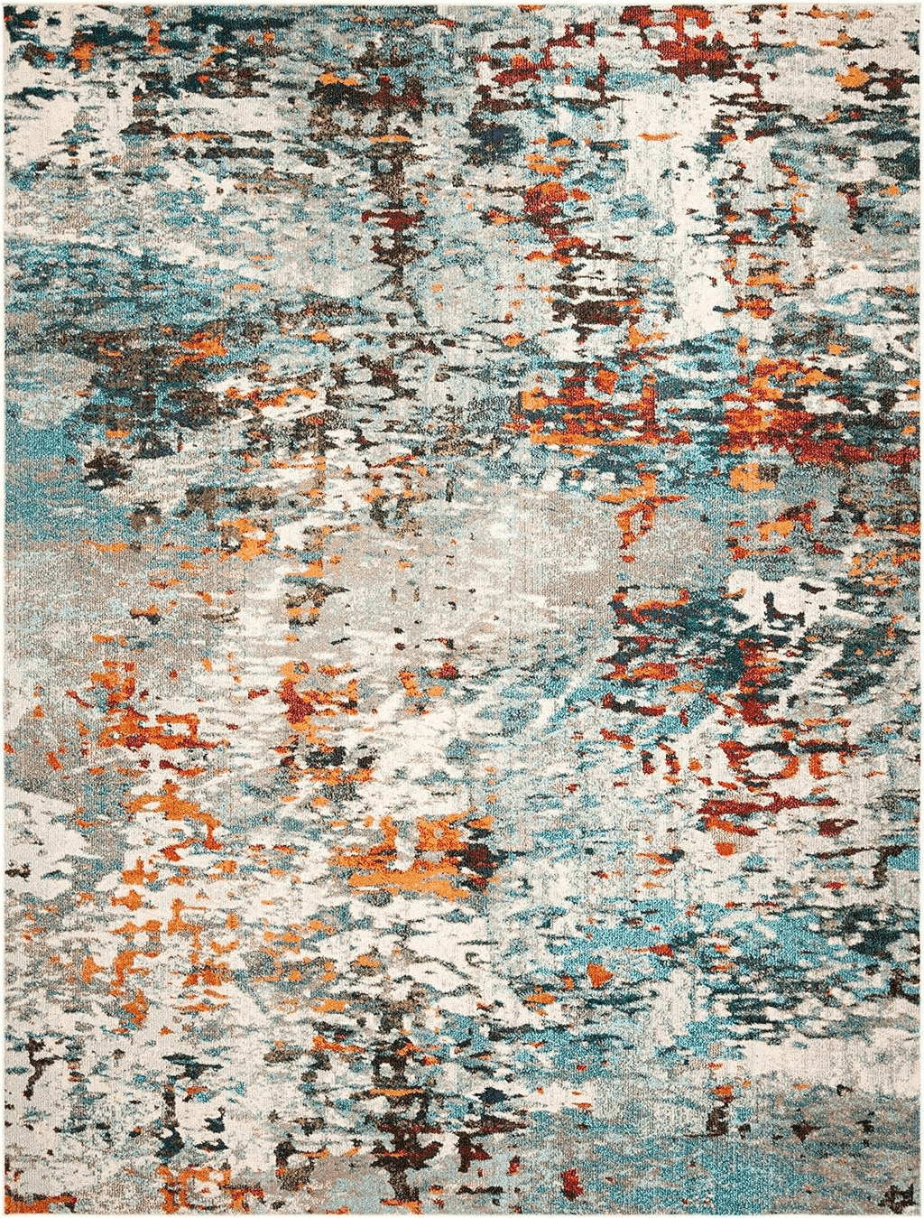 SAFAVIEH Madison Collection Area Rug - 6' x 9', Grey & Blue, Modern Abstract Design, Non-Shedding & Easy Care, Ideal for High Traffic Areas in Living Room, Bedroom (MAD471F)