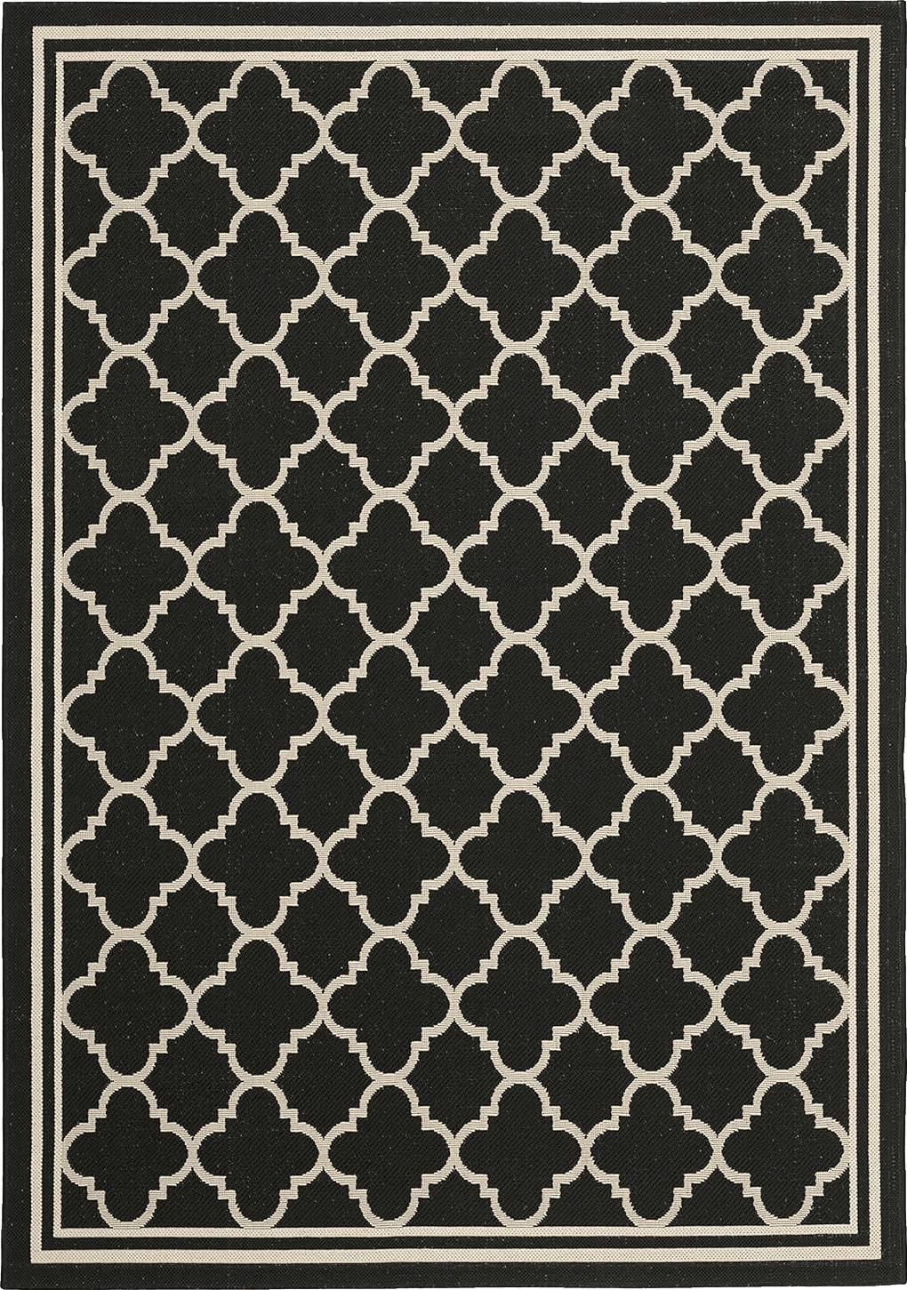 SAFAVIEH Courtyard Collection Accent Rug - 4' x 5'7", Black & Beige, Trellis Design, Non-Shedding & Easy Care, Indoor/Outdoor & Washable-Ideal for Patio, Backyard, Mudroom (CY6918-226)