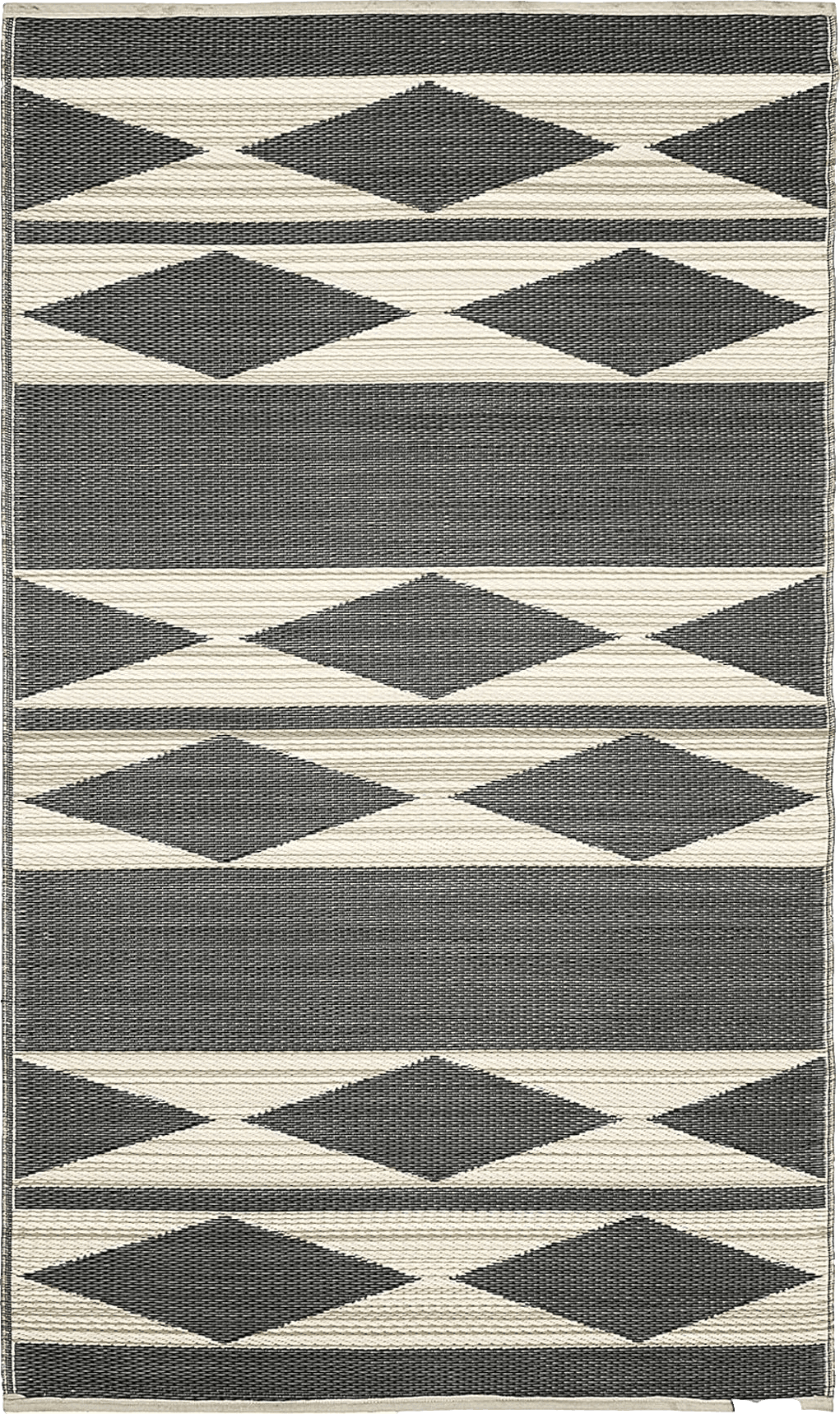 Fab Habitat Outdoor Rug - Waterproof, Fade Resistant, Crease-Free - Premium Recycled Plastic - Neutral Geometric Tribal - Patio, Porch, Deck, Balcony - Cairo - Natural & Black - 5 x 8 ft